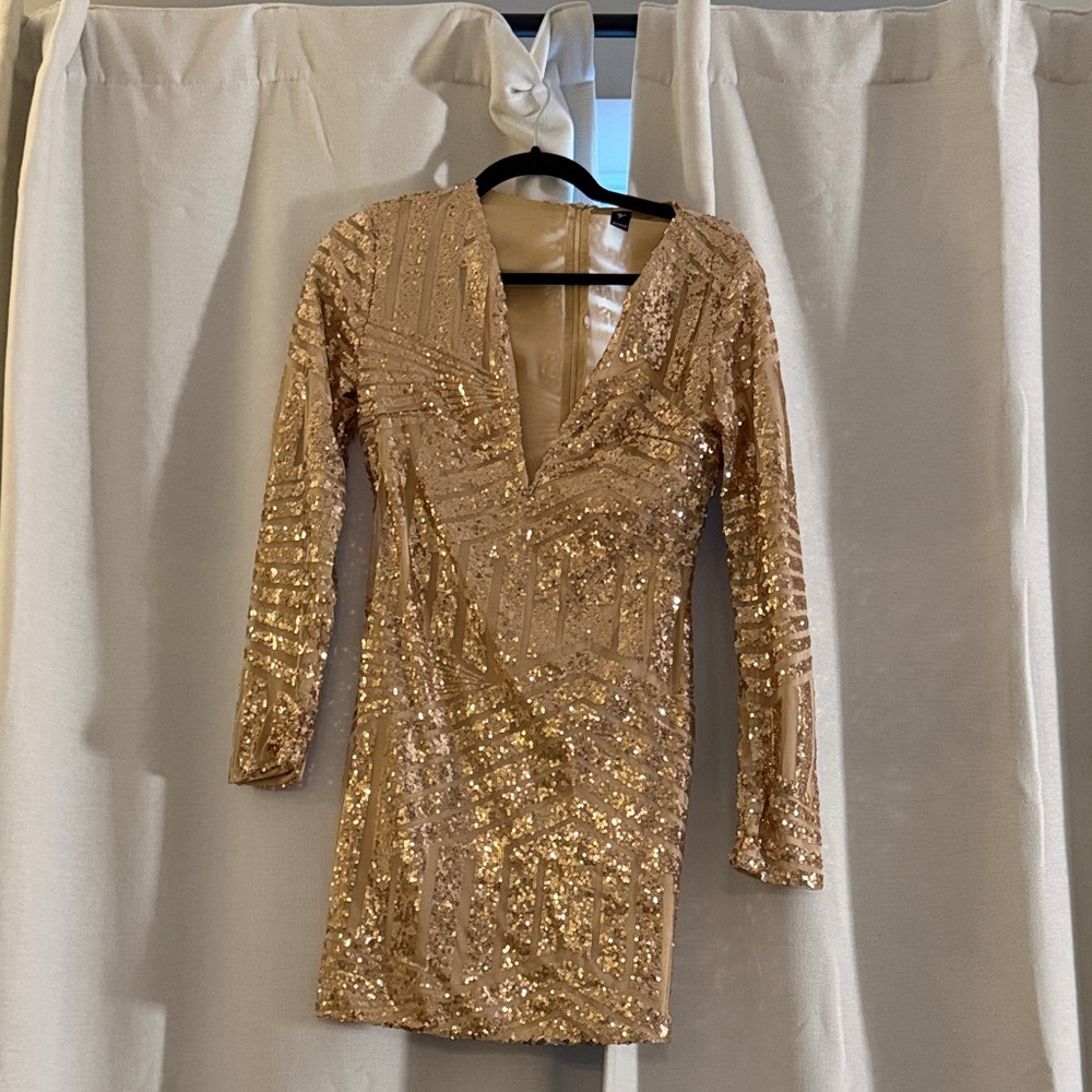 Windsor Gold Sequin Mini Dress